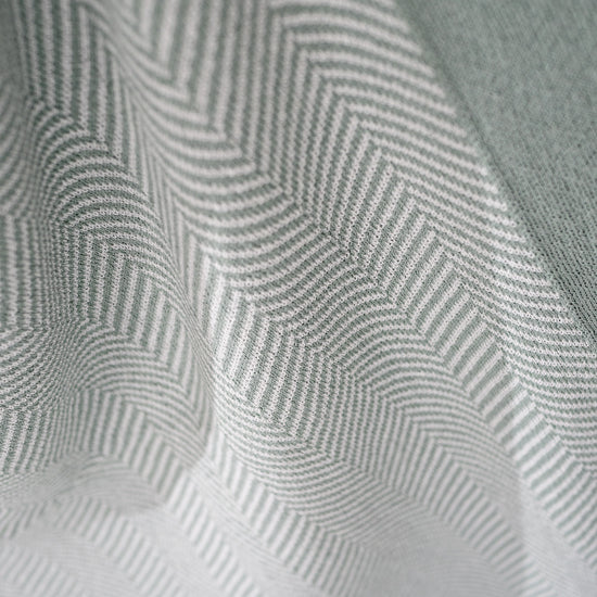 Plaid / Tæppe - Strikket Sildebensmønster Andeægblå 03