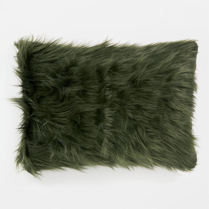 Pudebetræk 35 x 50cm - Mongolsk Imiteret Pels Salviegrøn 01