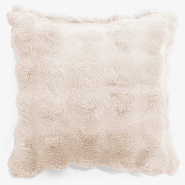 Pudebetræk 47 x 47cm - Imiteret Pels Bubble Cremefarvet 01