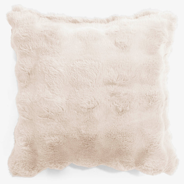 Pudebetræk 47 x 47cm - Imiteret Pels Bubble Cremefarvet 01