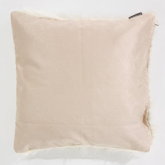 Pudebetræk 47 x 47cm - Mongolsk Imiteret Pels Cremefarvet 02