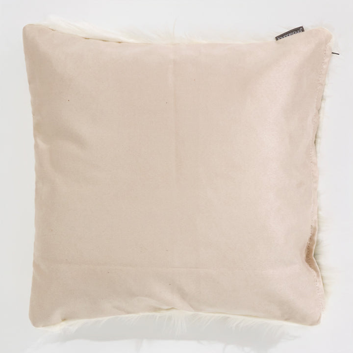 Pudebetræk 47 x 47cm - Mongolsk Imiteret Pels Cremefarvet 02