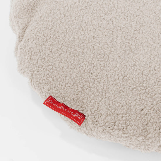 Rund Pudebetræk 50cm - Boucle Elfenben 02