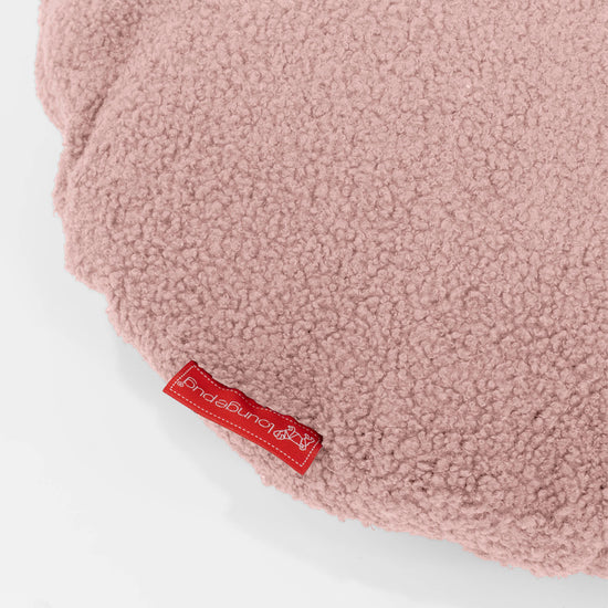 Rund Pudebetræk 50cm - Boucle Lyserød 02