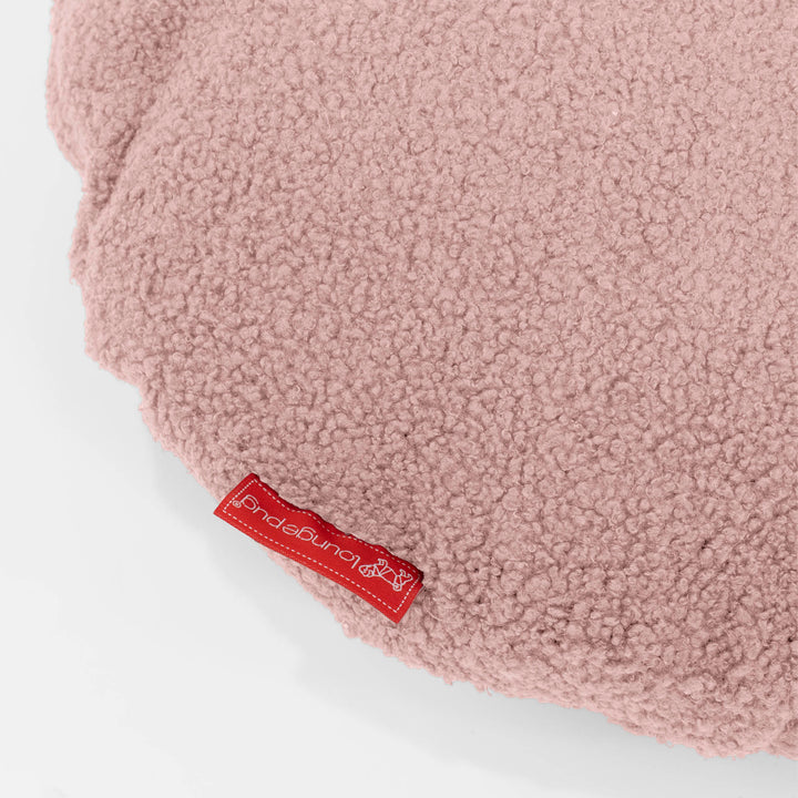 Rund Pudebetræk 50cm - Boucle Lyserød 02