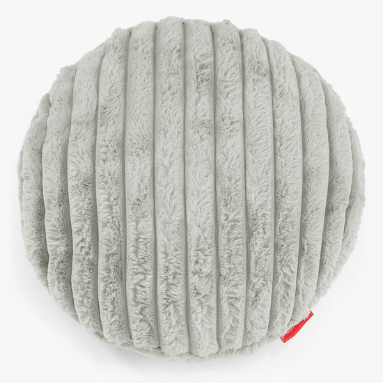 Rund Pudebetræk 50cm - Ultraplysfløjl Salviegrøn 01