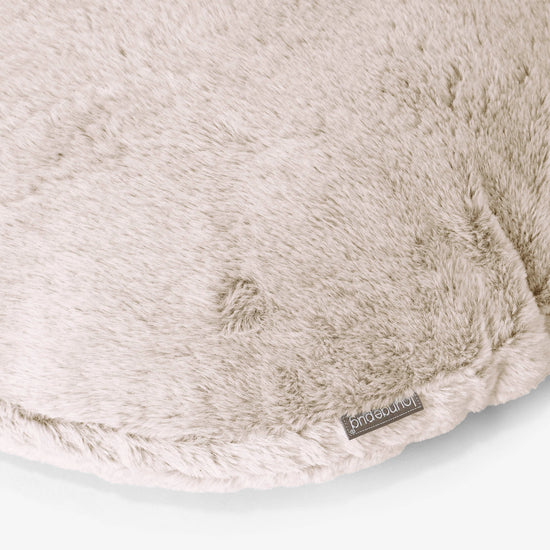 Rund Pudebetræk 50cm - Imiteret Kaninpels Gyldenbrun 02