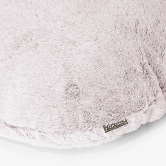 Rund Pudebetræk 50cm - Imiteret Kaninpels Støvet Lyserød 02