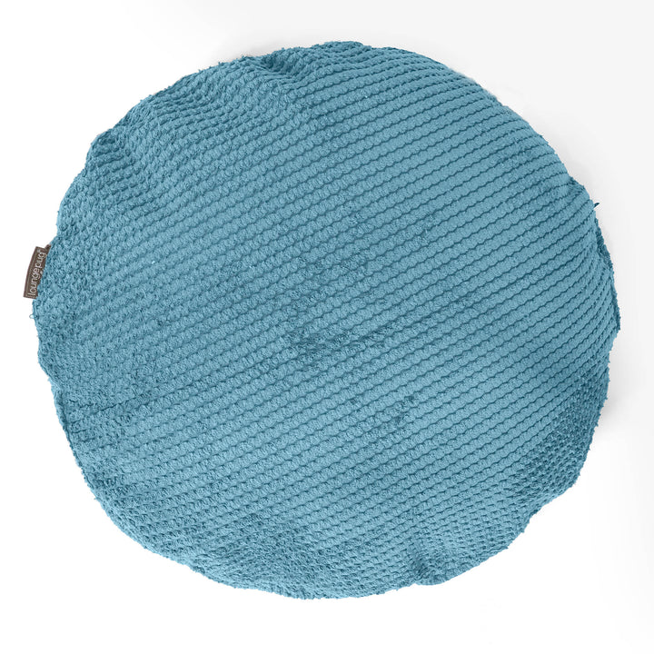 Rund Pudebetræk 50cm - Pom Pom Turkis Blå 01