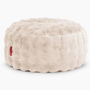 Rund Puf - Imiteret Pels Bubble Cremefarvet