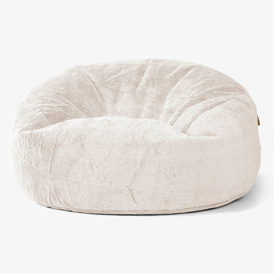 Sækkestol Sofa 'Mammut' - Imiteret Kaninpels Hvid 01