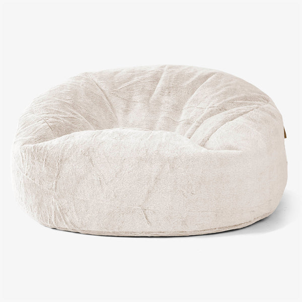 Sækkestol Sofa 'Mammut' - Imiteret Kaninpels Hvid 01