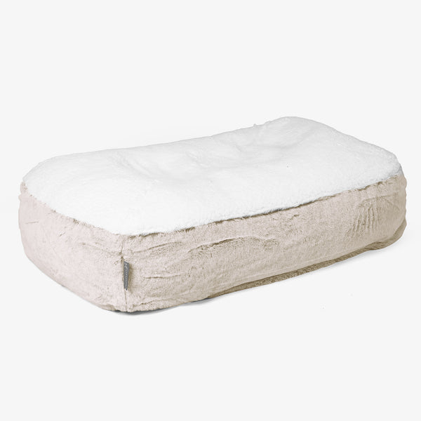 Sloucher Hundeseng Medium - Imiteret Kaninpels Gyldenbrun 01