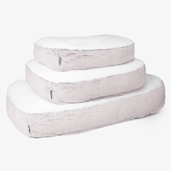 Sloucher Hundeseng Medium - Imiteret Kaninpels Støvet Lyserød 02