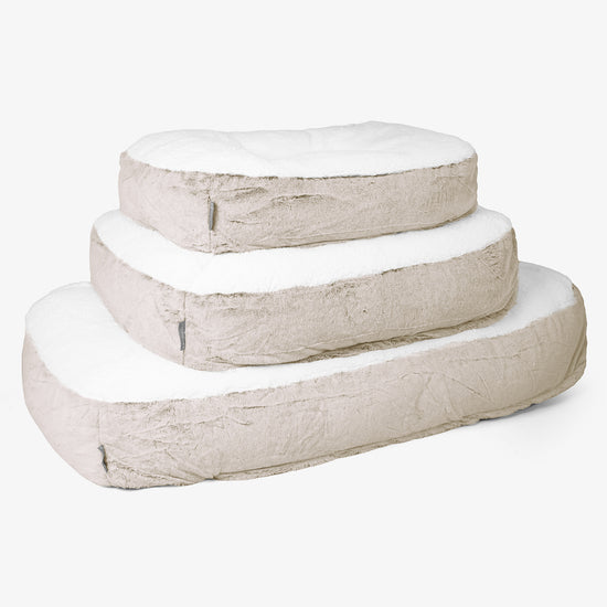 Sloucher Hundeseng Stor - Imiteret Kaninpels Gyldenbrun 02