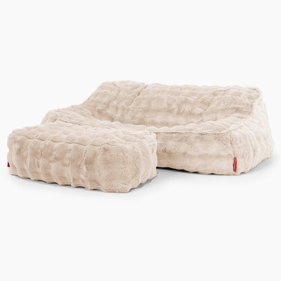 Sloucher Sækkesofa-Imiteret Pels Bubble Cremefarvet 03