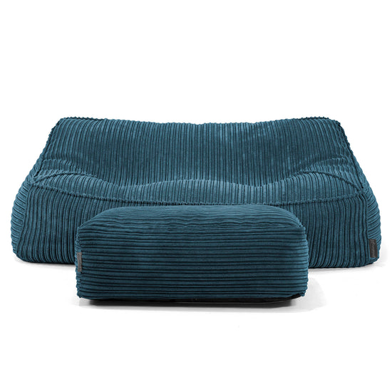Sloucher Sækkesofa - Klassisk Jernbanefløjl Navy 02