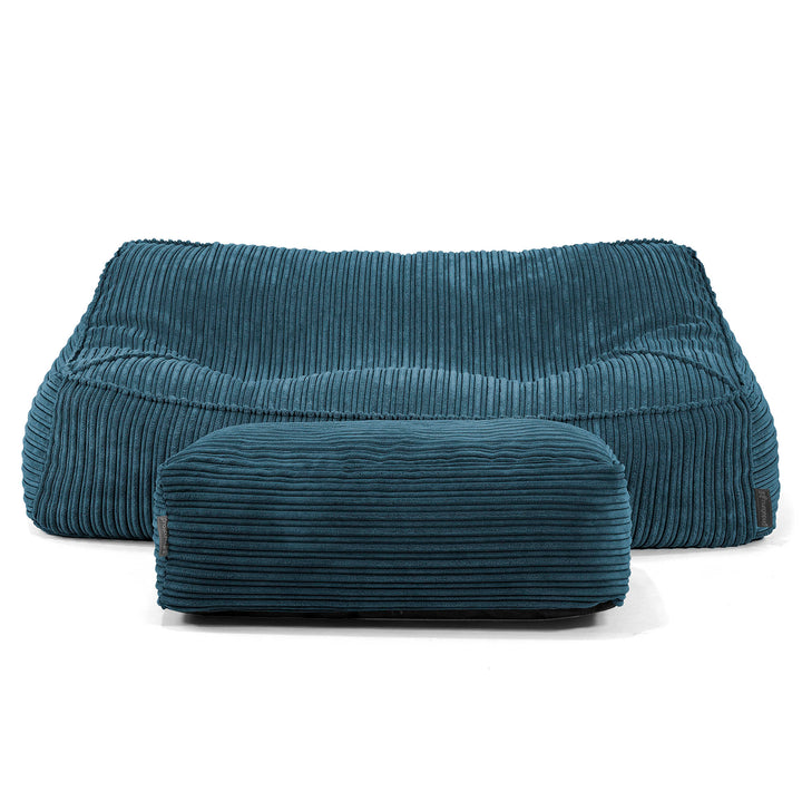 Sloucher Sækkesofa - Klassisk Jernbanefløjl Navy 02
