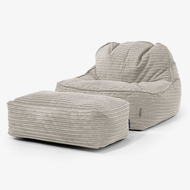 Sloucher Sækkestol 2.0 - Klassisk Jernbanefløjl Mink 02