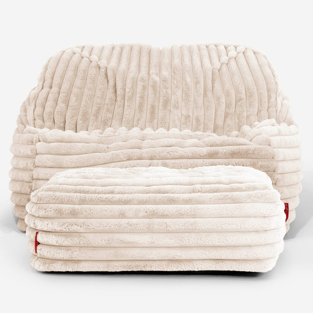 Sloucher Sækkestol - Ultraplysfløjl Cremefarvet 03