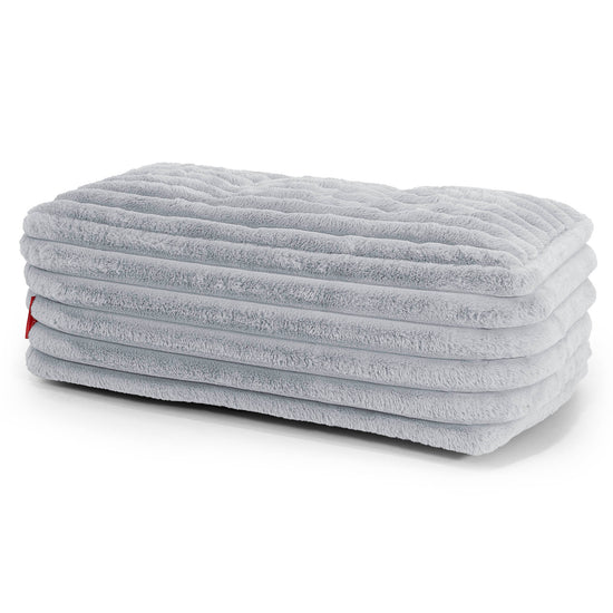 Stor Fodskammel - Ultraplysfløjl Andeægblå 01