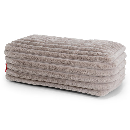 Stor Fodskammel - Ultraplysfløjl Mink 01