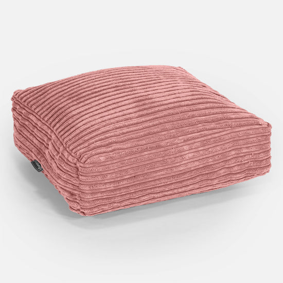 Stor Gulvpude - Klassisk Jernbanefløjl Fersken 01