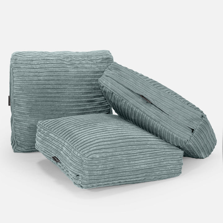 Stor Gulvpude - Klassisk Jernbanefløjl Mintgrøn 04