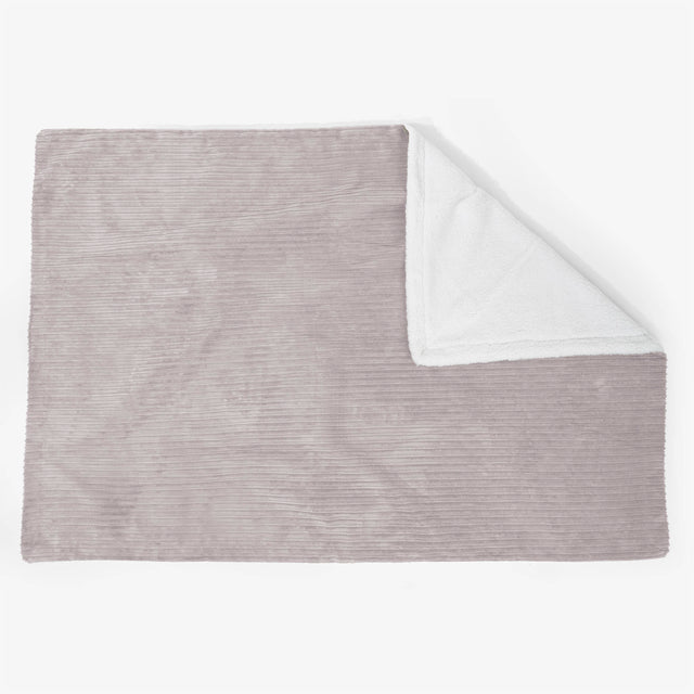 Stort Sherpa Tæppe 140 x 200cm - Klassisk Jernbanefløjl Sølvgrå - 02