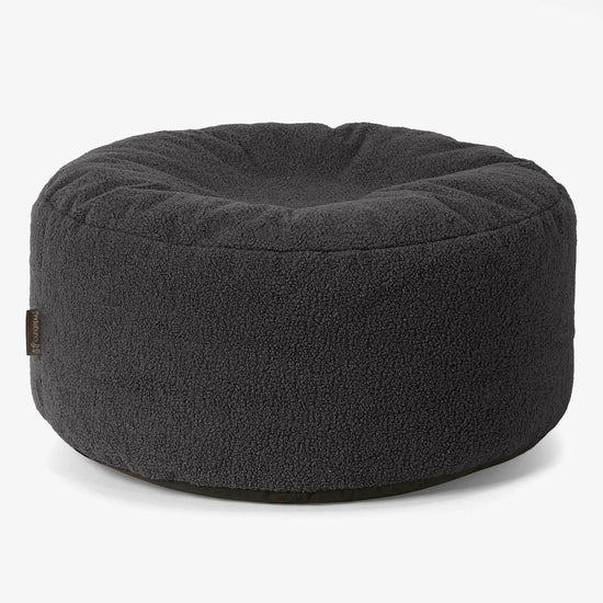 Rund Puf - Boucle Graphite Grey 01