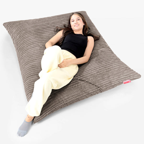 Sækkestol XL - Klassisk Jernbanefløjl Duegrå 02