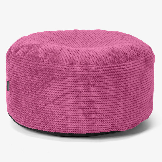 Stor Rund Fodskammel - Pom Pom Pink 01