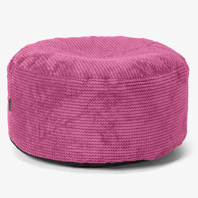 Stor Rund Fodskammel - Pom Pom Pink 01
