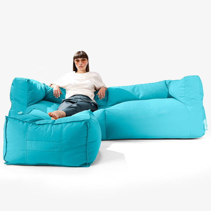 SoleiStorm™ Ultra 2000 h+ 3 Sæders Sofa Udendørs Sækkestol - Cyan 02