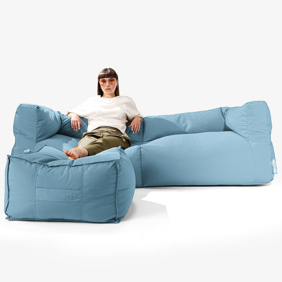 SoleiStorm™ Ultra 2000 h+ 3 Sæders Sofa Udendørs Sækkestol - Baby Blå 02