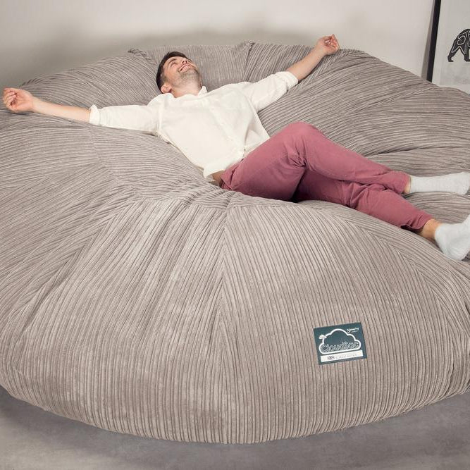 LOUNGE PUG, CloudSac 5000 XXXXXL, Titanic Sækkestol Sofa med Memory Skum, Klassisk Jernbanefløjl Mink