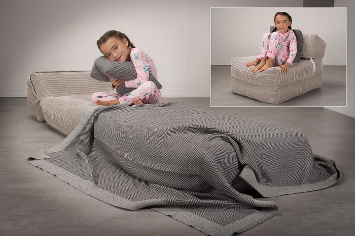 LOUNGE PUG, Avery, Futon Stol, Seng Enkelt, Klassisk Jernbanefløjl Mink