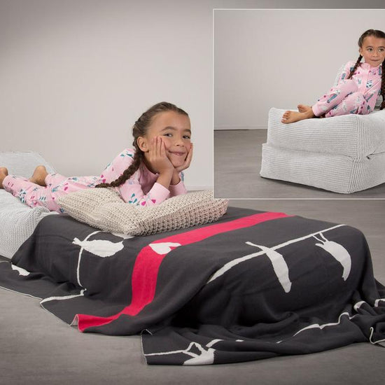 LOUNGE PUG, Avery, Futon Stol, Seng Enkelt, Pom Pom Cremefarvet