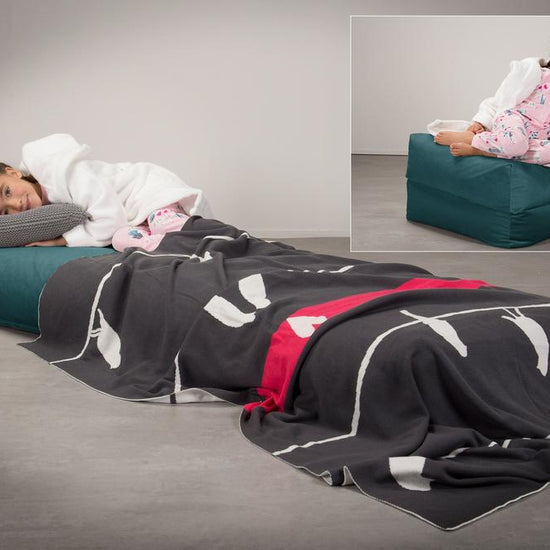 LOUNGE PUG, Avery, Futon Stol, Seng Enkelt, Fløjl Turkis Blå