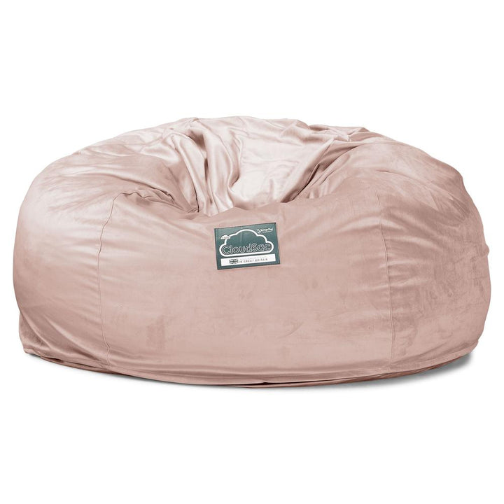 LOUNGE PUG, CloudSac 1010 XXL, Kæmpe Sækkestol Sofa XXL med Memory Skum (NYT DESIGN), Fløjl Lyserød