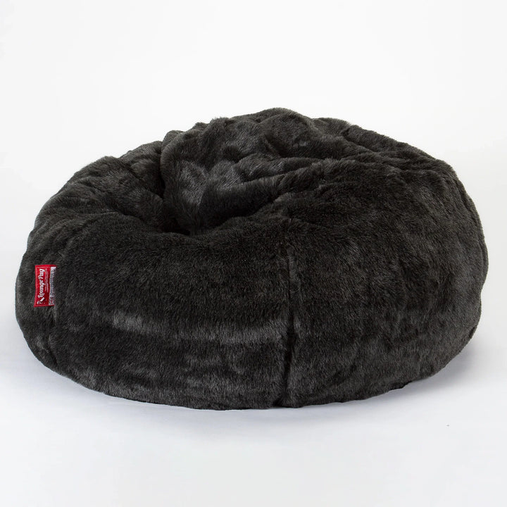 LOUNGE PUG®, Klassisk Sækkestol - Falsk Pels Sort