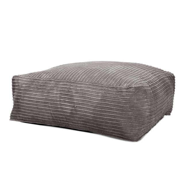 LOUNGE PUG, CloudSac 250, Fodskammel Puf med Memory Skum, Klassisk Jernbanefløjl Grafit Grå