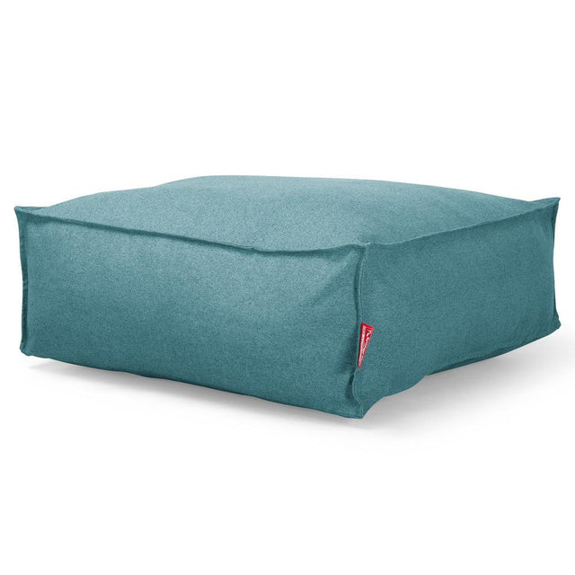 LOUNGE PUG, CloudSac 250, Fodskammel Puf med Memory Skum, Interalli-uld Cyan