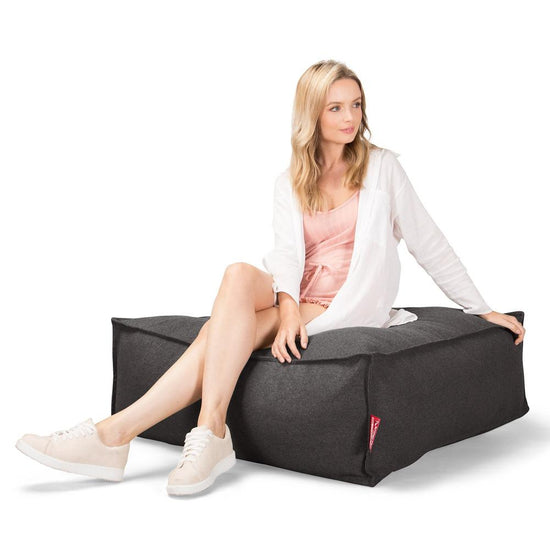 LOUNGE PUG, CloudSac 250, Fodskammel Puf med Memory Skum, Interalli-uld Grå