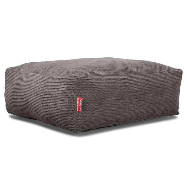LOUNGE PUG, CloudSac 250, Fodskammel Puf med Memory Skum, Pom Pom Kul Grå