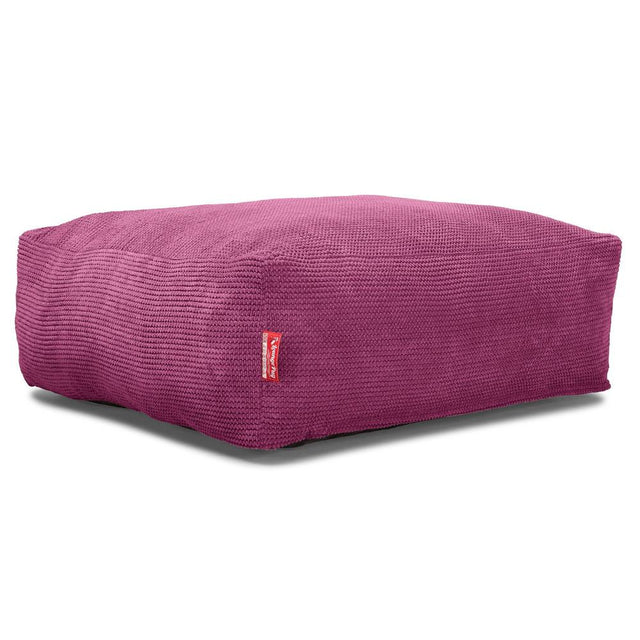 LOUNGE PUG, CloudSac 250, Fodskammel Puf med Memory Skum, Pom Pom Pink