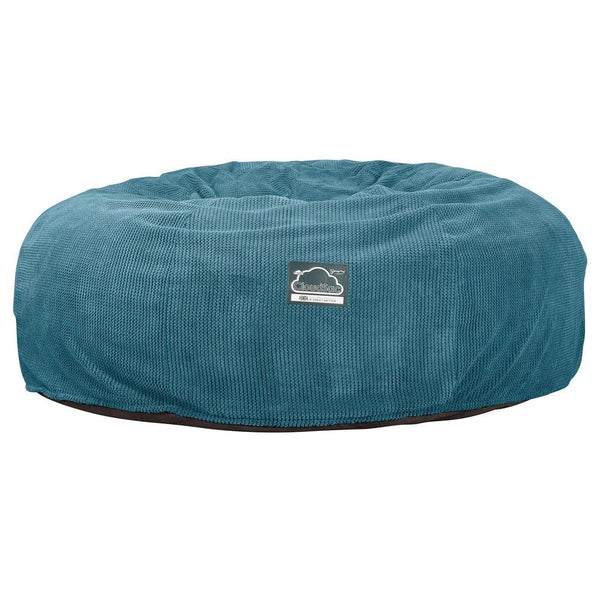 CloudSac 3000 XXL Stor Dobbelt Sækkestol Sofa med Memory Skum - Pom Pom Turkis Blå Fabric Close-up Image