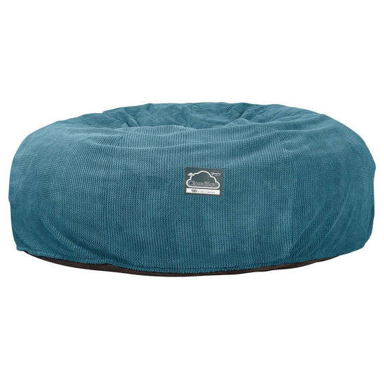 LOUNGE PUG, CloudSac 3000 XXL, Stor Dobbelt Sækkestol Sofa med Memory Skum, Pom Pom Turkis Blå