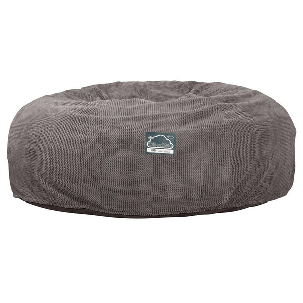 CloudSac 3000 XXL Stor Dobbelt Sækkestol Sofa med Memory Skum - Pom Pom Kul Grå Fabric Close-up Image