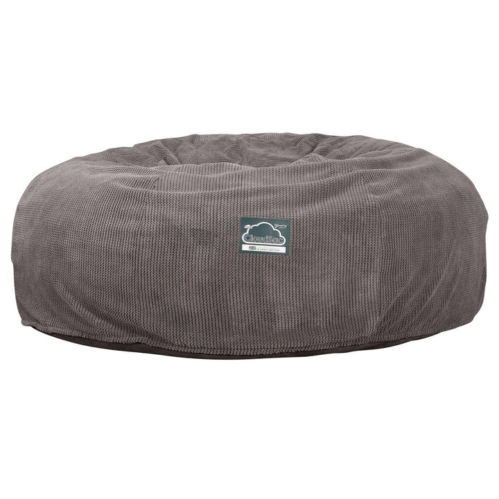 LOUNGE PUG, CloudSac 3000 XXL, Stor Dobbelt Sækkestol Sofa med Memory Skum, Pom Pom Kul Grå